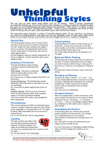 Eating Disorders Information Sheet - 28 - Unhelpful Thinking Styles