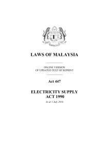 Act 447 - Electricity Supply Act 1990