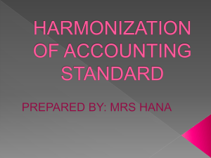 HARMONIZATION OF ACCOUNTING STANDARD