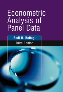 Econometric Analysis of Panel Data, 3rd Edition