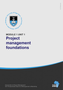 UCT Project Management Module 1 Unit 1 Notes