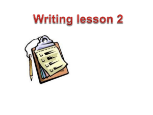 planning the writing lesson 2