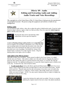 iMovie9audio Editing extracting