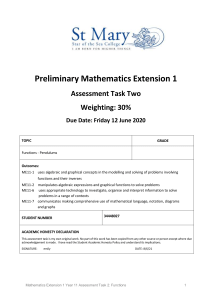 Maths Extension 1 Assessment 2