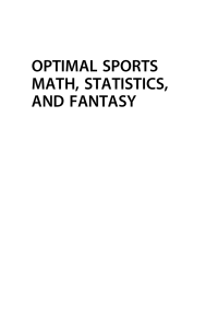 Optimal Sports Math