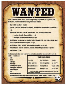 Wanted Poster Genetic Mutations