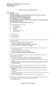 Advanced Auditing Exam: Pre-Engagement & Planning