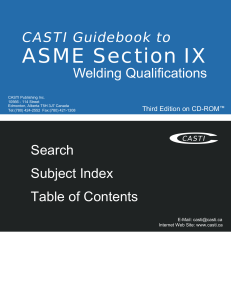 Brief Welding qualification - ASME IX