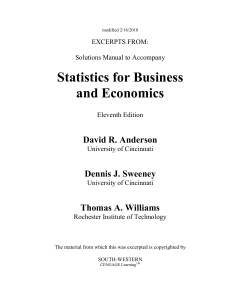 Statistics Solutions Manual Excerpts