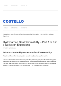 Hydrocarbon Gas Flammability - Part 2 of 3 in a Series on Explosions