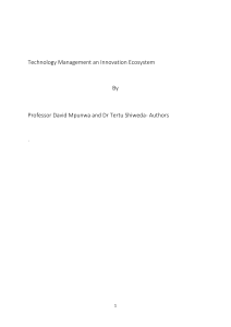 Technology Management and Innovation Ecosystem