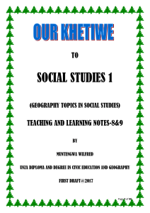 SOCIAL STUDIES 1 NOTES 8 AND 9-2017