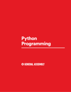 PythonProgrammingSyllabus GeneralAssembly