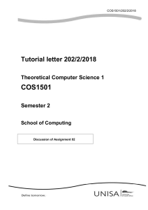COS1501 Assignment 02 2018