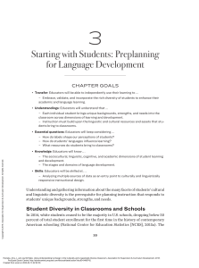 Using Understanding by Design in the Culturally an... ---- (Chapter 3. Starting with Students Preplanning for Language Development)