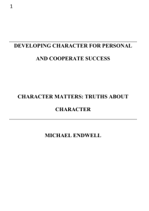 Developing Character for Success