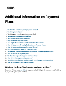 Payment Plans Installment Agreements | Internal Revenue Service