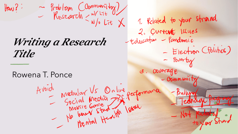 Writing A Research Title