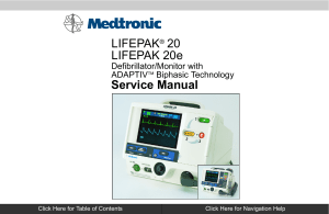 Medtronic Lifepak 20 - Service manual