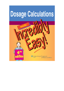 DOSAGE CALCULATION (EASY)