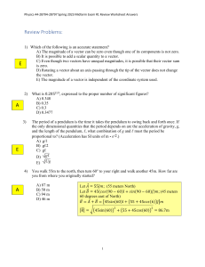 Physics 44-28794-28797 Exam #1 Review with solutions