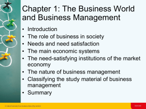 CHAPTER 1 THE BUSINESS WORLD AND BUSINESS MANAGEMENT