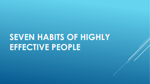 Seven habits of highly effective people
