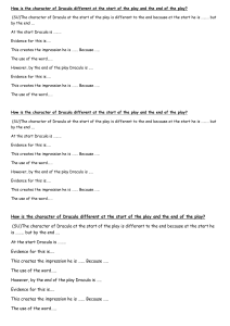  student scaffold analysing Dracula
