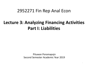 Analyzing Financing Activities: Liabilities & Debt