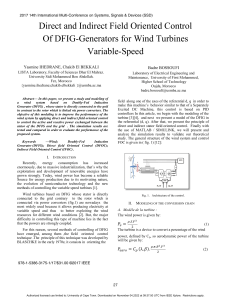 Direct and indirect field oriented control of DFIG-generators for wind turbines variable-speed