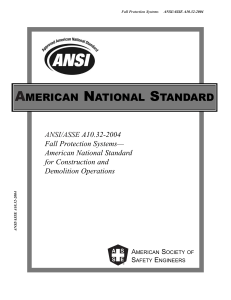 ansi-asse-a10.32-2004 Fall protection system