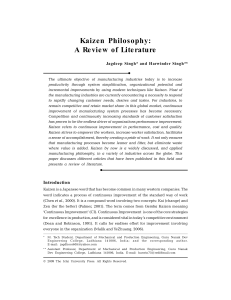 Kaizen Philosophy A Review of Literature