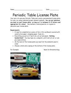 periodic development project license plate-1
