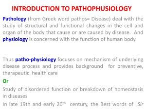 UNIT.1 &4 Introduction to pathophysiology