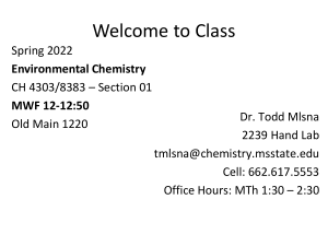 Environmental Chemistry - Chapter 1