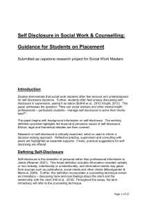 Self Disclosure Guidance For Social Work Students