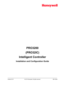 PRO3200 (PRO32IC) Intelligent Controller Installation and Configuration Guide