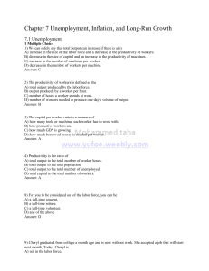 Unemployment, Inflation, and Growth Multiple Choice Questions