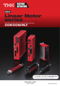 THK Linear Motor Series: CCR/CCM/RLT Actuators Catalog