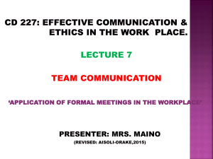 Lecture 7 (Team Communication)