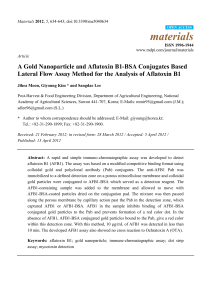 A Gold Nanoparticle and Aflatoxin B1-BSA Conjugates Based Lateral