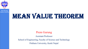 Mean Value theorem (1)