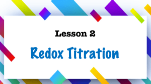Lesson 2 Redox titration