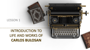 Introduction to Life and Works of Carlos Bulosan