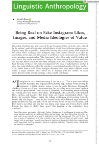 J Linguistic Anthropol - 2019 - Ross - Being Real on Fake Instagram  Likes  Images  and Media Ideologies of Value