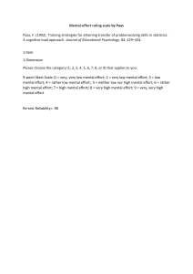 Mental Effort Rating Scale by Paas