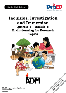 Inquiries investigation and immersion
