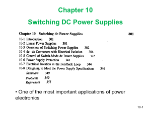 Chapter 10 Switching power supplies