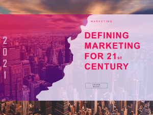 1. Mendefinisikan Pemasaran Di Abad 21