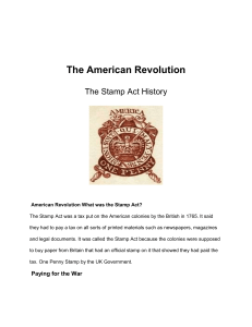 American Revolution Reading Review and Comprehension Quiz